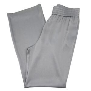 Fabiana Filippi Pull-On Pants Drapey Satin Wide Leg Soft Gray Size S